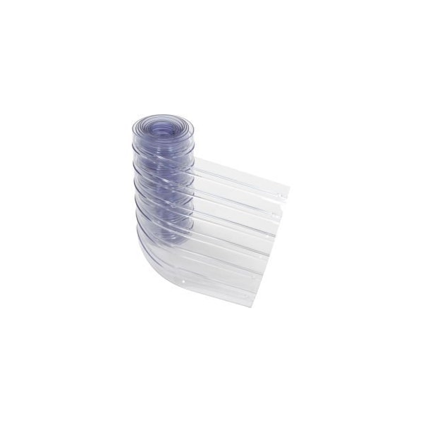 Replacement 12" x 10' Scratch Resistant Ribbed Clear Strip for Strip Curtains
